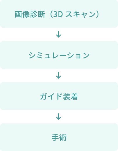 画像診断（3D スキャン） シュミレーション ガイド装着 手術