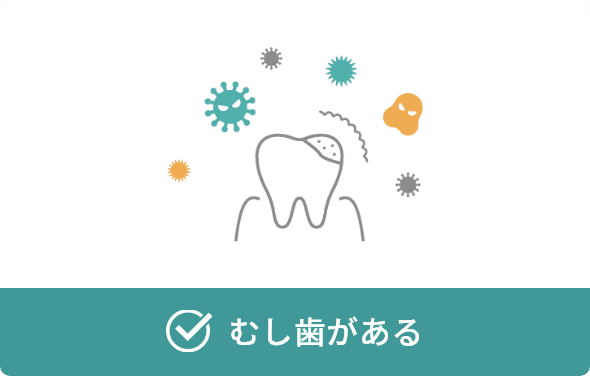 むし歯がある
